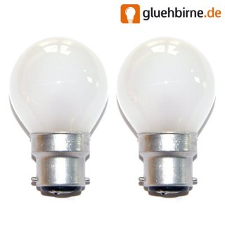 2 x Tropfen Kugel Glühbirne 15W B22d MATT 15 Watt B22...