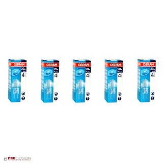 5 x Osram G4 Halogen Stiftsockellampe 12V 20W...