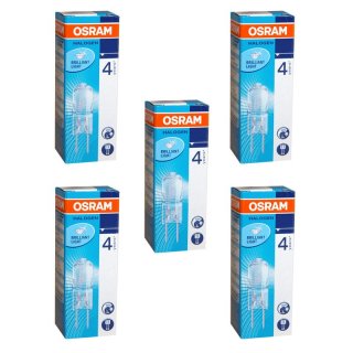 5 x Osram G4 Halogen Stiftsockellampe 5W 12V klar...