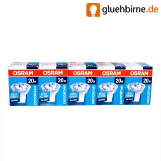 5 x Osram Halogen Decostar 35S 20W GU4 36° 12V 44890 WFL...