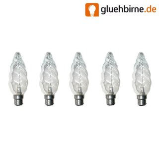 5 x Osram Riesen Kerze Glühbirne 40W B22 Klar gedreht...