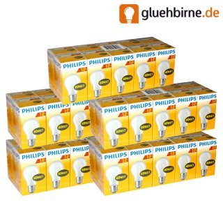50 x PHILIPS Glühbirne 60W E27 MATT Glühlampe Glühbirnen...