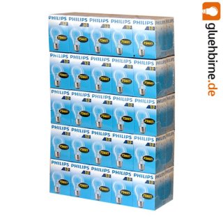 50 x Philips Glühbirne 75W E27 klar Glühlampe 75 Watt...