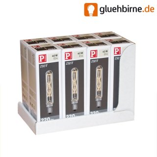 8 x Paulmann Rustika Röhre 40W E14 Größe 2 Glühbirne...