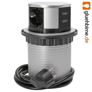 Kopp 3-fach Steckdosen-Turm Stromverteiler 16A 2 x USB...