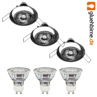 Osram Einbaustrahler Ivios 3-er Set chrom LED GU10 5W =...