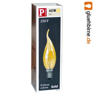 Paulmann Kerze windstoß gold 40W E14 Kerzen 40 Watt...