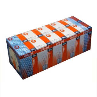 10 x OSRAM Glühbirne 40W E27 klar Glühlampe 40 Watt...