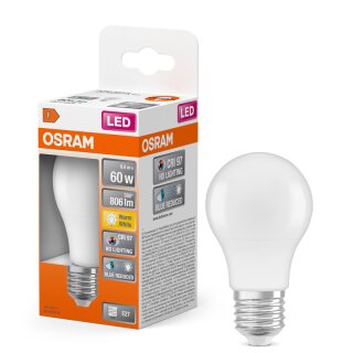 Osram LED A60 Birne 9,4W = 60W E27 matt 806lm warmweiß 2700K