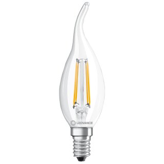 Ledvance LED Filament Windstoß Kerze 4W = 40W E14 klar 470lm warmweiß 2700K