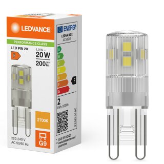 Ledvance LED Stiftsockellampe 1,9W = 20W G9 klar 200lm warmweiß 2700K 300°