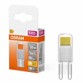 Osram LED Stiftsockellampe 1,8W = 20W G9 klar 200lm warmweiß 2700K 320°