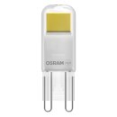 Osram LED Stiftsockellampe 1,8W = 20W G9 klar 200lm warmweiß 2700K 320°