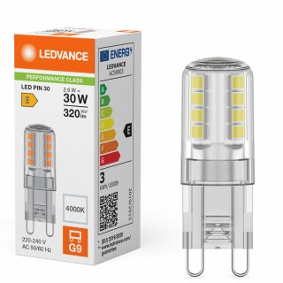 Ledvance LED Stiftsockellampe 2,6W = 30W G9 klar 320lm Neutralweiß 4000K 300°