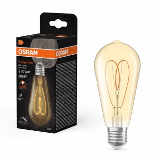 Osram LED Spiral Filament Vintage Edison 8W = 60W E27 Gold 806lm extra warmweiß 2200K DIMMBAR