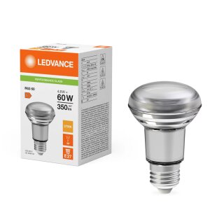 Ledvance LED Glas Reflektor R63 4,8W = 60W E27 matt 350lm warmweiß 2700K 36°