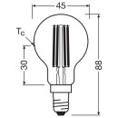 Osram LED Filament P45 Tropfen 1,2W = 25W E14 klar 255lm neutralweiß 4000K Ultra effizient