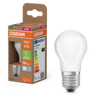 Osram LED Filament P45 Tropfen 1,2W = 25W E27 matt 255lm neutralweiß 4000K Ultra efiizient