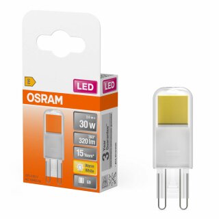 Osram LED Stiftsockellampe 2,6W = 30W G9 klar 320lm warmweiß 2700K 320°