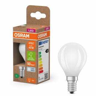 Osram LED Filament Tropfen 2,2W = 40W E14 matt 470lm 840 Neutralweiß 4000K ultra effizient