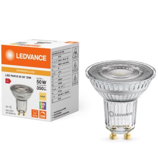 Ledvance LED Glas Reflektor PAR16 6W = 50W GU10 350lm warmweiß 3000K DIMMBAR