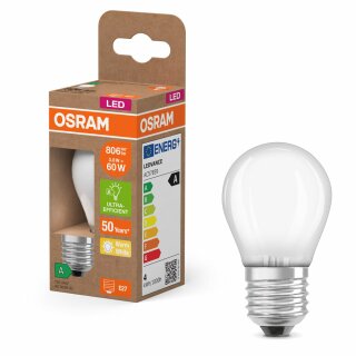 Osram LED Filament Tropfen 3,8W = 60W E27 matt 806lm warmweiß 2700K ultra effizient