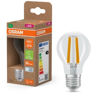 Ledvance LED Filament A60 Birne 3,8W = 60W E27 klar 806lm neutralweiß 4000K Ultra effizient