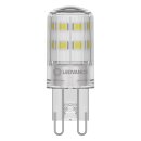 Ledvace LED Stiftsockellampe 3W = 30W G9 klar 320lm warmweiß 2700K DIMMBAR