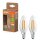 2 x Osram LED Filament Kerzen 2,2W = 40W klar E14 470lm warmweiß 2700K ultra effizient