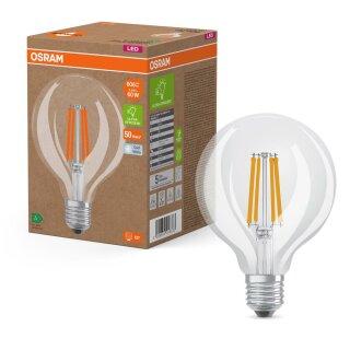Osram LED Filament G95 Globe 3,8W = 60W E27 klar 806lm Neutralweiß 4000K ultra effizient