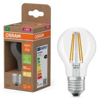 Ledvance LED Filament A60 Birne 5W = 75W E27 klar 1055lm warmweiß 2700K Ultra effizient