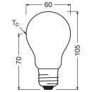 Osram LED Filament Birne 3,8W = 60W E27 matt 806lm warmweiß 2700K DIMMBAR ultra effizient