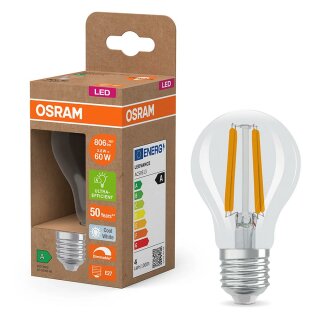 Osram LED Filament Birnen 3,8W = 60W E27 klar 806lm neutralweiß 4000K DIMMBAR ultra effizient