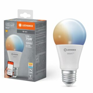Ledvance LED Smart+ A60 Birne 9,5W = 75W E27 matt 1055lm CCT 2200K-6500K dimmbar App Alexa Google WiFi
