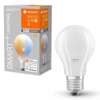 Ledvance Smart+ LED A60 Filament Birne 6W = 60W matt E27 806lm CCT 2700K - 6500K Dimmbar App Google Alexa WiFi