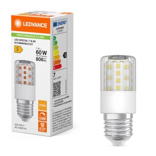 Ledvance LED T Slim Röhre 7W = 60W E27 klar 806lm warmweiß 2700K DIMMBAR