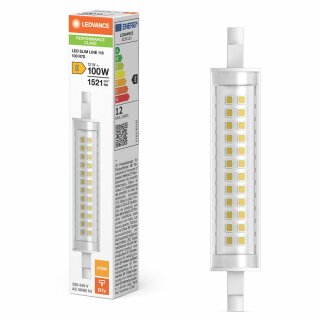 Ledvance LED Slim Line Stab 118mm 12W = 100W R7s klar 1521lm warmweiß 2700K