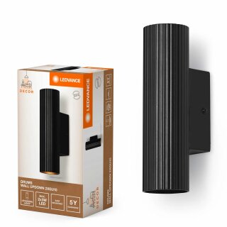 Ledvance Wandleuchte Decor Drums Wall Up&Down Aluminium schwarz max. 2 x 20W GU10