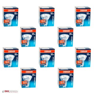 10 x Osram Halogenlampe 35W GU10 Halopar 16 Alu 230V 35° 64820FL