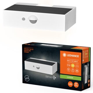 Ledvance LED Außenwandleuchte Endura Style Solar Bricklume weiß IP65 3W 300lm warmweiß 3000K Sensor