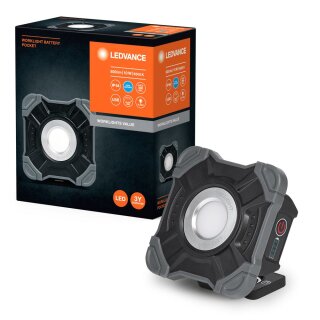 Ledvance LED Arbeitsleuchte Worklight Value schwarz IP54 10W 800lm Tageslicht kaltweiß 6500K USB DIMMBAR