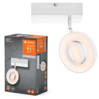 Ledvance LED Deckenleuchte Wandlampe Dekor Spot Saturn weiß 11W 1090lm Click-CCT 2700-6500K schwenkbar