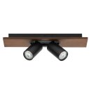 Ledvance LED Deckenleuchte Decor Spot Mercury Holz Schwarz 2 x 3,4W GU10 460lm warmweiß 2700K dimmbar