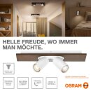 Ledvance LED Deckenleuchte Decor Spot Mercury Holz Schwarz 2 x 3,4W GU10 460lm warmweiß 2700K dimmbar