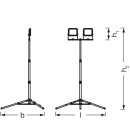 Ledvance LED Arbeitsleuchte Fluter Value Tripod 2 x 20W IP54 Schwarz/Grau 5000lm Tageslicht 6500K kaltweiß
