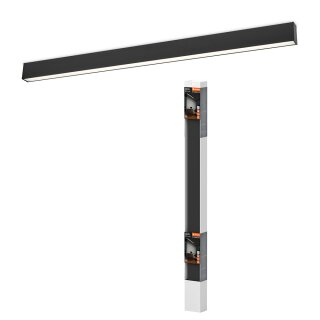 Ledvance LED Deckenleuchte Office Line Cuboid Ceiling Schwarz 113cm 30W 3100lm Neutralweiß 4000K Dimmbar