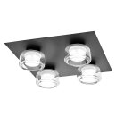 Ledvance LED Deckenleuchte Lampe Orbis Frame Schwarz 35x35cm IP44 4x 5,5W 1740lm Click CCT 3000K 4000K per Lichtschalter