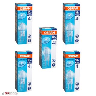 5 x Osram G4 Halogen Stiftsockellampe 12V 10W...