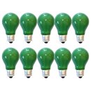 10 x Glühbirne 15W E27 Grün Glühlampe 15...
