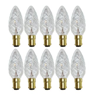 10 x Kerze Glühbirne 40W B15 Klar gedreht Glühbirnen B15d 40 Watt Glühlampe Glühlampen